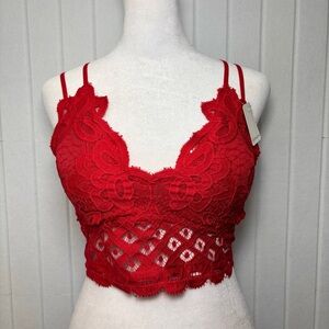 Anemone Elise Scarlet Lace RED‎ Bralette Size XL NEW